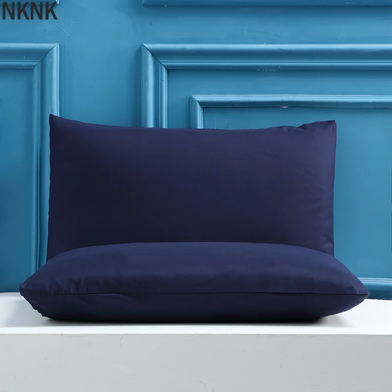 

1/2PCS Bedding Pillowcases Pillowcovers Solid White Black Covers Cases For Sleeping Pillow Home Textile