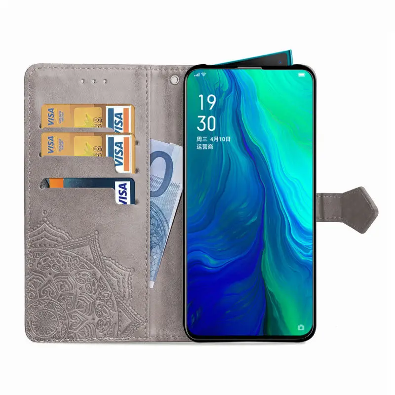 Кожаный чехол книжка для OPPO F11 Pro A9 A5 2020 A52 Reno 3 2 Z K1 A1K A7 F9 F15 Realme X2 5 6 X50 C2 роскошный