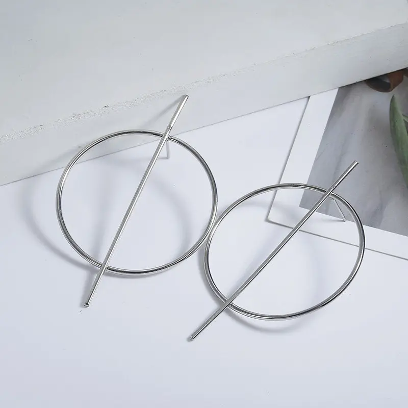 

New exaggerated Big Earrings for Women Circle Round Alloy Earrings Jewelry Halloween Gift