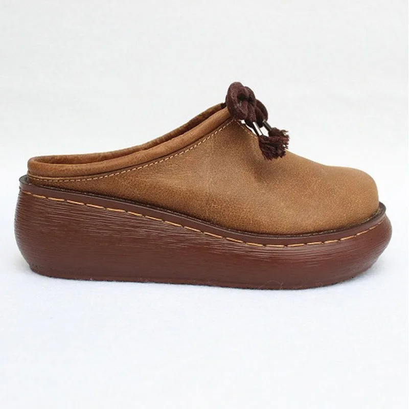 Туфли женские на платформе натуральная кожа без застежки плоская подошва