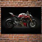 Картины сделай сам в рамке Superbike Ducati Panigale V4 уличный истребитель мотоцикл холст художественные плакаты шелковые принты для декора комнаты