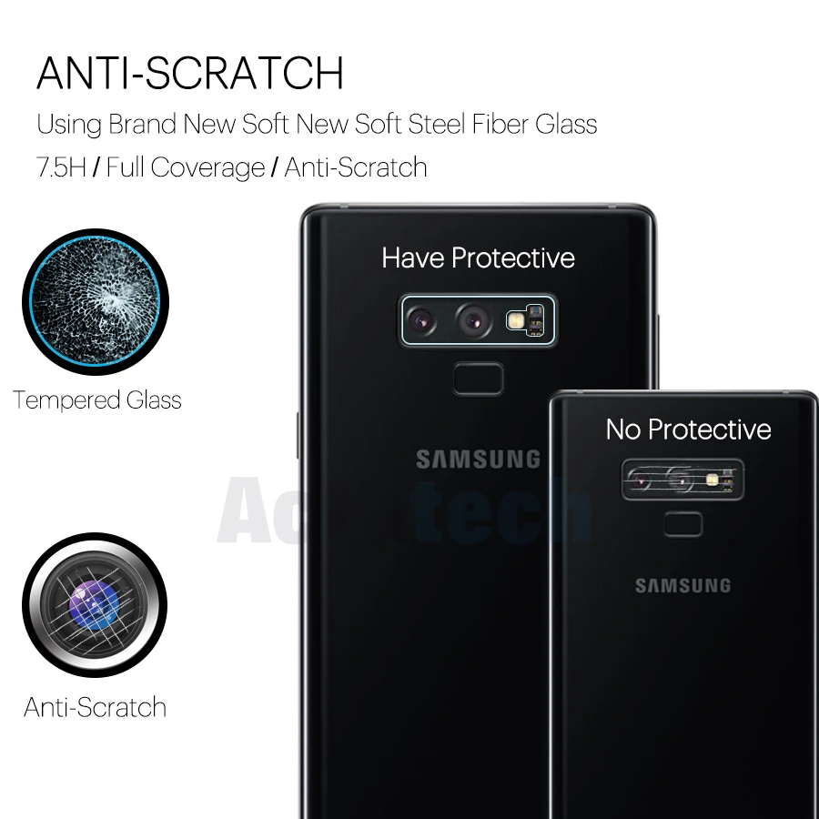 Прозрачное закаленное стекло для задней камеры Samsung Galaxy Note 9 8 S8 S9 S10 Plus|Защитные