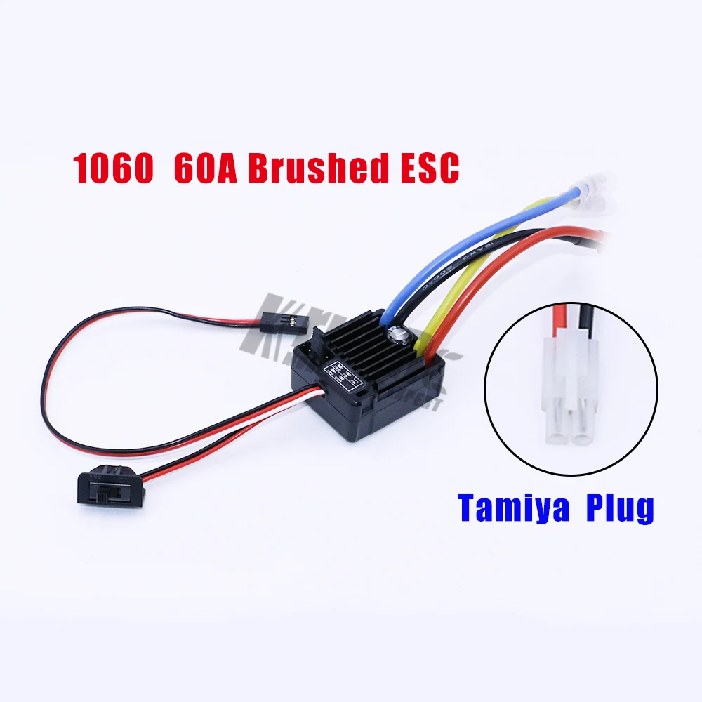 WP-1060-RTR водонепроницаемый 2 S-3 S 60A матовый ESC для 1/10 Tamiya Traxxas Redcat HSP HPI RC автомобиль - Цвет: 1060-Tamiya plugs