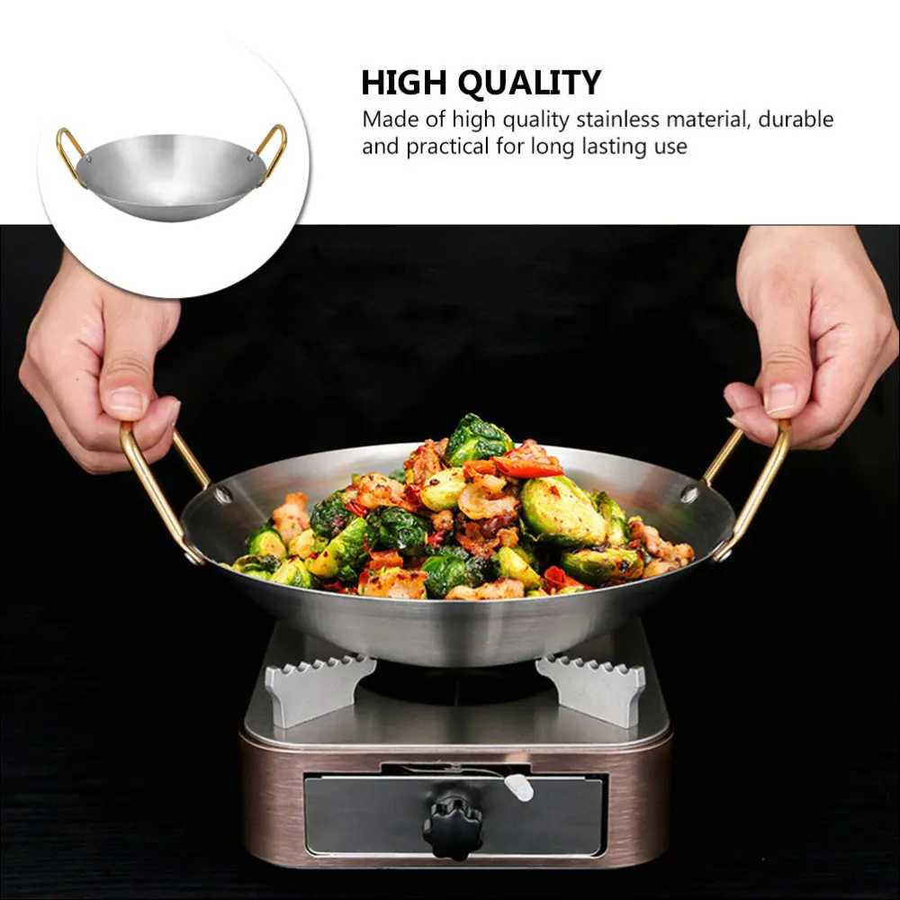 

1pc Home Double Ear Soup Pot Sturdy Stainless Hot Pot Non-stick Pot (Silver)
