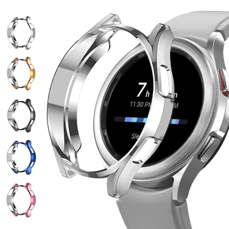 Case for Samsung Galaxy watch 4 classic 46mm 42mm TPU Plated all-around bumper cover Screen protector Galaxy watch 4 5 44mm 40mm