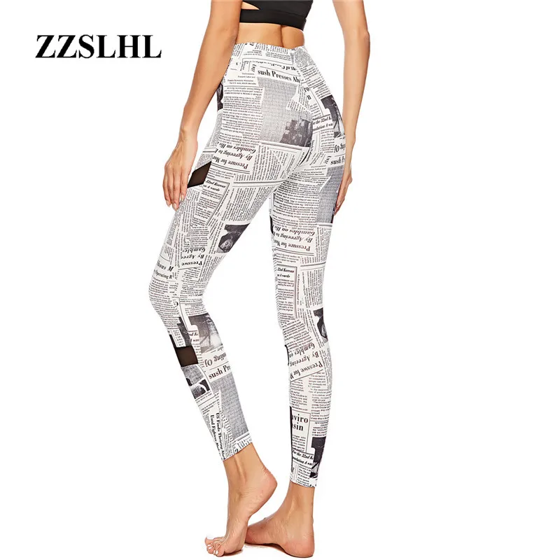 

CHRLEISURE Stitching Leggings Women Novel Mesh Sexy Leggins High Waist Breathable Fitness Legging