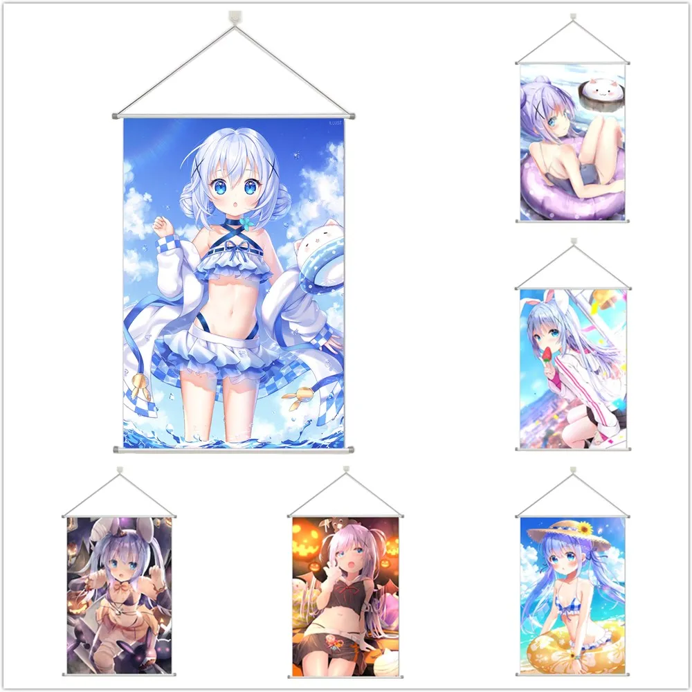 

Is The Order A Rabbit？Kafuu Chino Alloy Scroll Cartoon Comic Scroll Hanging Wall Decor