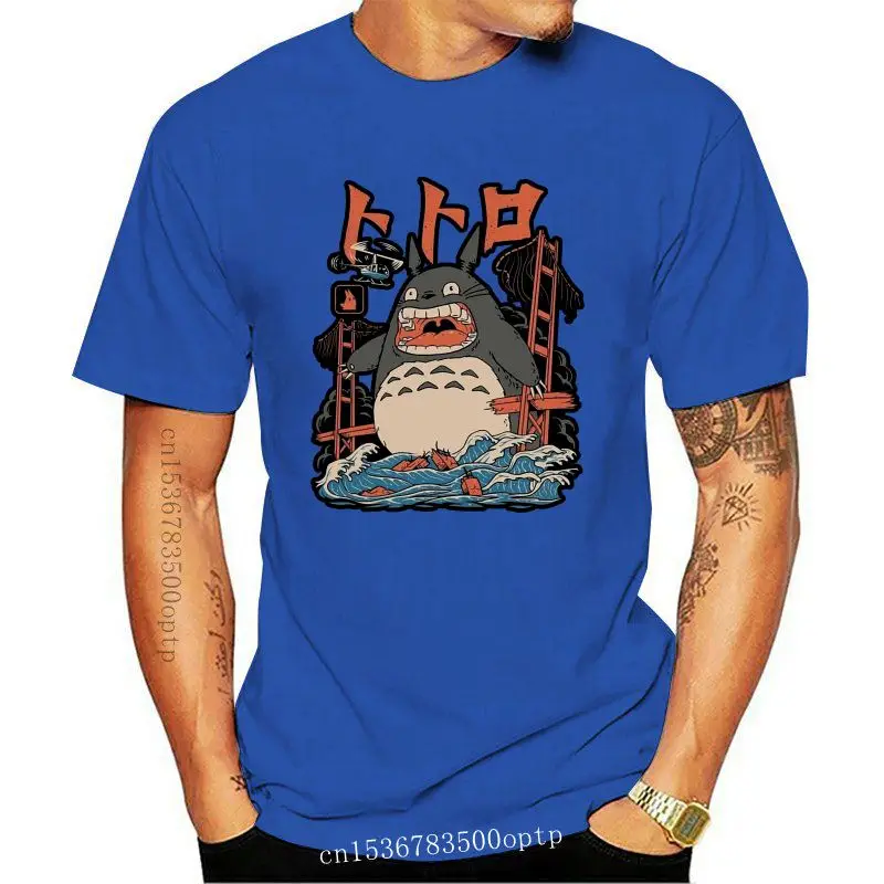 

New Novelty The Neighbor's Totoro Attack T-Shirts Men Crewneck Cotton T Shirts Short Sleeve Tee Shirt Gift Idea Clothes