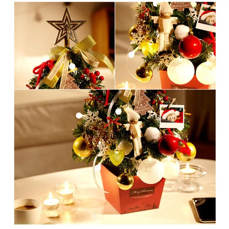 

50cm Christmas Tree Xmas Gift Ornament House Desk Decorations With Color Lights Promotion