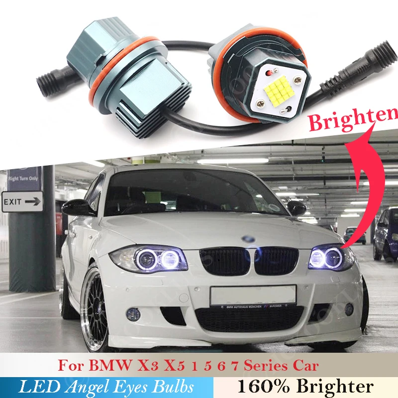 for BMW X3 1 5 6 7 series E 87 39 61 53 83 63 64 65 66 645 650 745 750 760 i Ci Li Headlight LED 160W pair Light Angel eyes bulb
for BMW X3 1 5 6 7 series E 87 39 61 53 83 63 64 65 66 645 650 745 750 760 i Ci Li Headlight LED 160W pair Light Angel eyes bulb