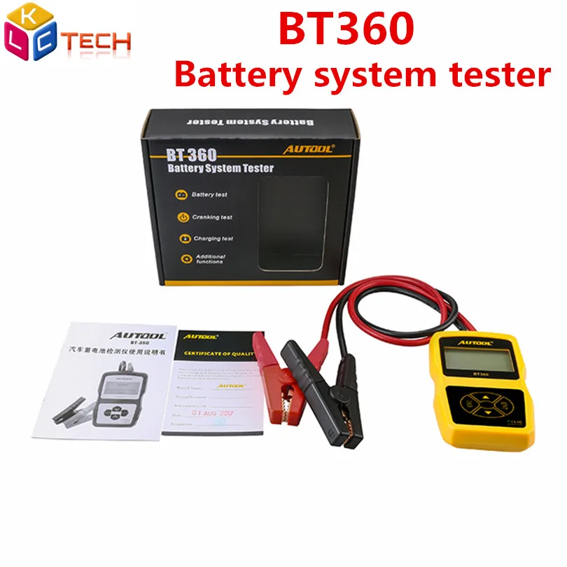 AUTOOL BT360 многоязычный 12 в цифровой автомобильный тестер батареи для затопленного AGM гелевого BT-360 12 вольт Автомобильный анализатор батареи BT 360