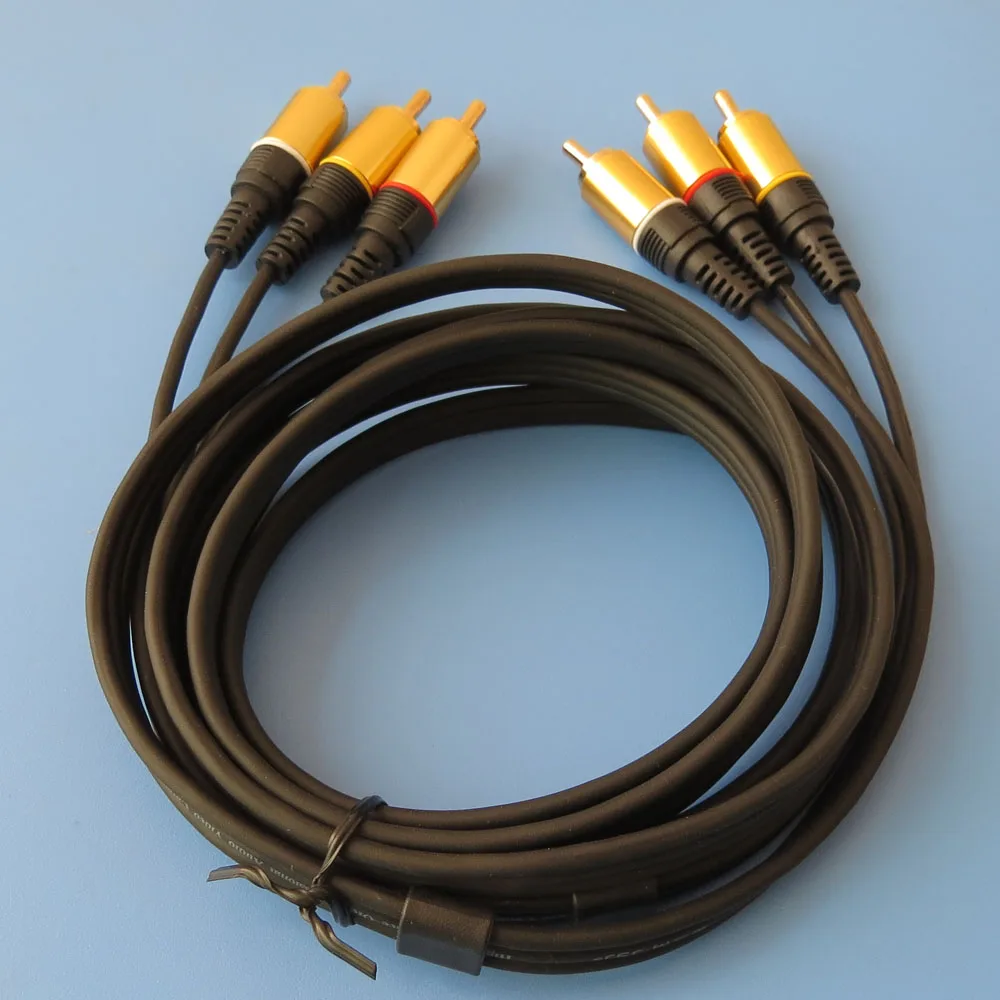 5 шт. 2 метра 6 футов 3RCA на аудио кабель позолоченный|audio cable gold plated|audio cable3rca |