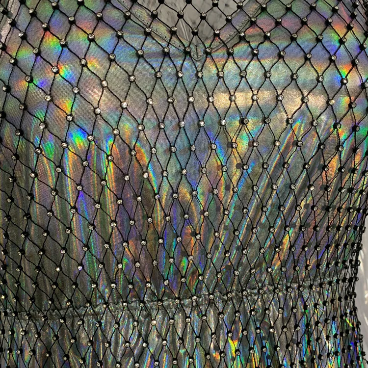 

Women V Neck Sleeveless Mesh Diamond Sexy Night Club Dress Spaghetti Strap Backless Crystal Cocktail Dress Vestidos De Coctel