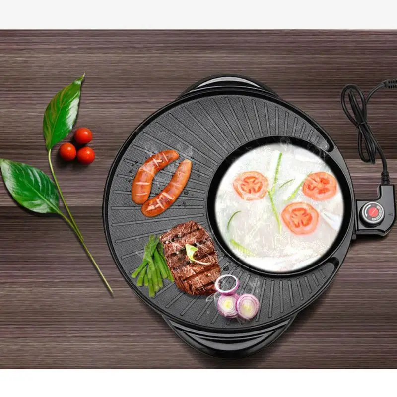 

2 in 1 Barbecue Hot Pot Electric 1700W 220V Multi-Function Home Party Grill Pan