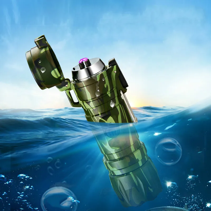 Светодиодный водонепроницаемый фонарик с двойной дугой перезаряжаемая USB