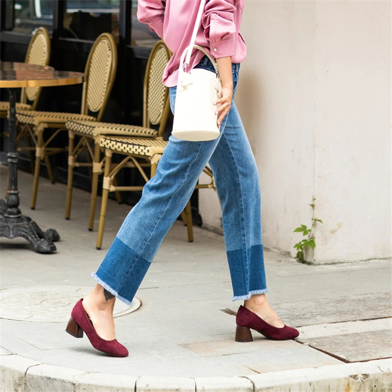19, осень, зима, новинка, джинсы с высокой талией, женские, тянущиеся, дикие, высокие, тонкие, брюки, для офиса, леди, прямые джинсы для женщин, K114