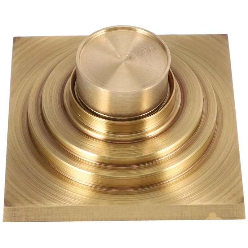 

Flower Carved Art Square Bathroom Floor Drain Copper Deodorant Floor Drain European Antique Copper Floor Drain Self-Priming Deod