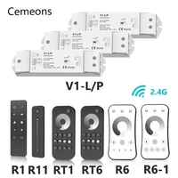 v1 lp dc 12v 24v 8a pwm wireless led dimmer controller switch touch rf remote for single color cob 5050 3528 dimming led strip