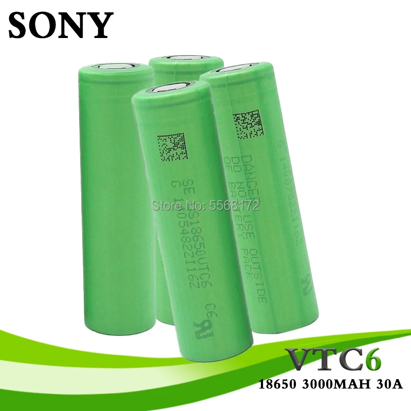 Батарея SONY VTC6 18650 в 3000 мАч литий ионный аккумулятор 3 7 В батарея us18650 игрушки
