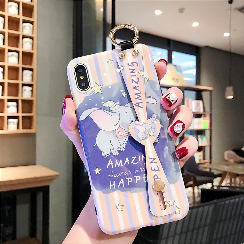 Мультяшный чехол для телефона Dumbo для iPhone 11 Pro Max XR XS Max X милый силиконовый ремешок для пары чехол для iPhone 7 8 6 6S Plus Coque