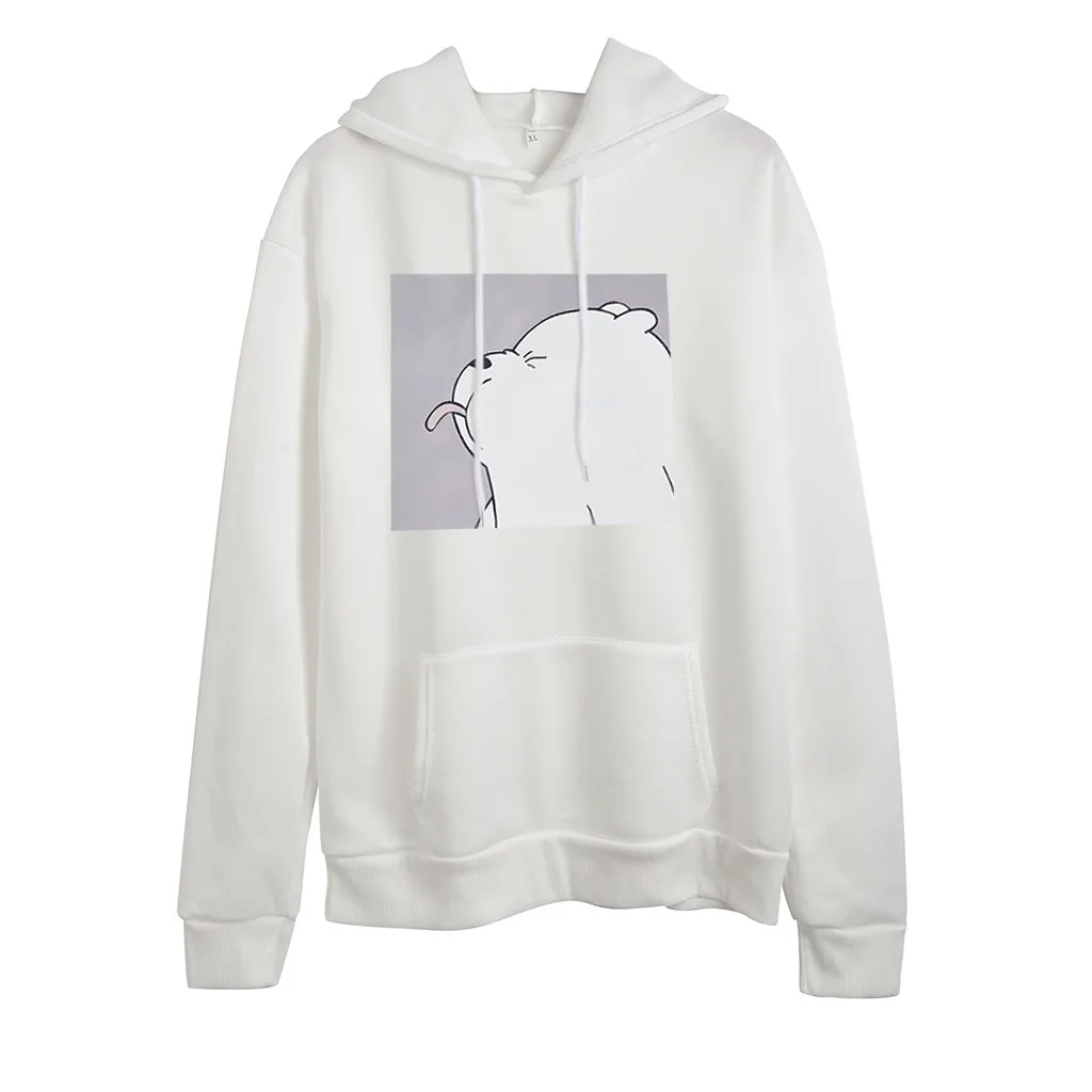 

Cute Cartoon Bear Sweatshirt Women Hoodies 2020 New Long Sleeve Pullover Tops Casual Hooded Sweatshirts Streetwear With Pocket