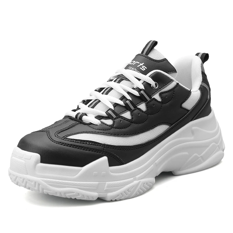 Chaussures Pour Hommes, мужская повседневная обувь, обувь для взрослых, мужские кроссовки, мужские удобные Sapato Masculino, люксовый бренд размера плюс 45 - Цвет: Черный