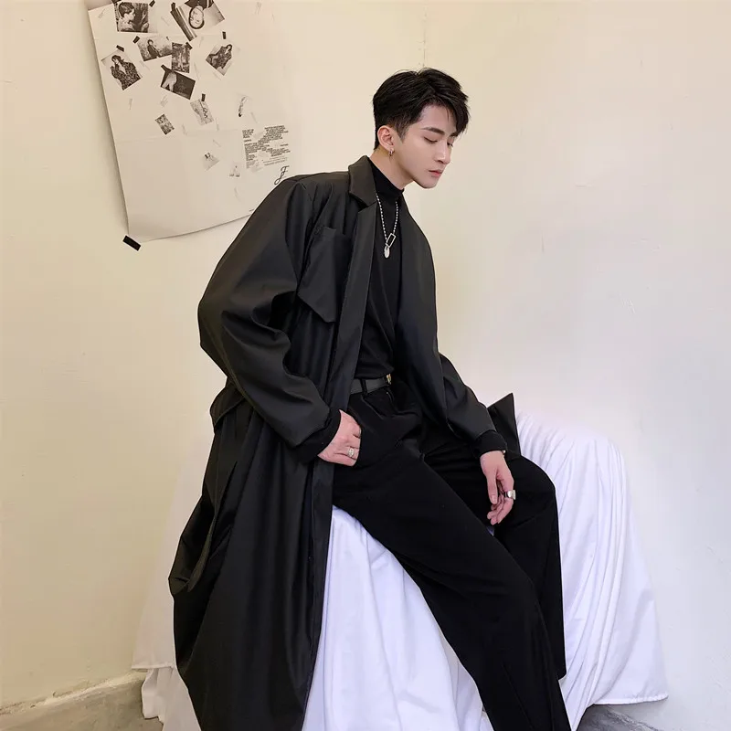 Женская ветровка свободного покроя длинная винтажная кожаная куртка в стиле хип