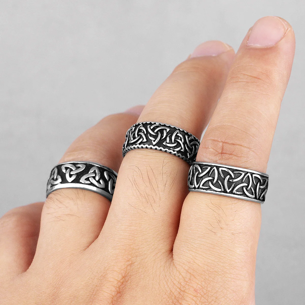 Кельтский Узел переплетение символов викингов мужские кольца из нержавеющей