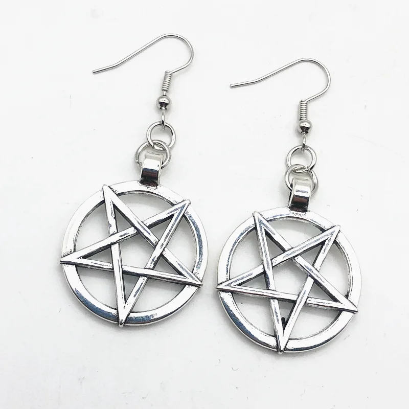 

harajuku gothic unique Five-pointed star cool earrings 90s aesthetic accessories jewelry igirl couple e boy girl earrings
