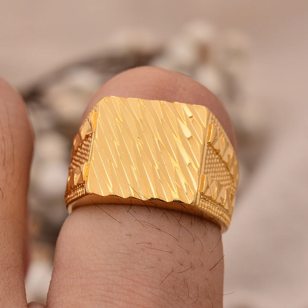 

Dubai Gold Color Rings For Women Man Ethiopian Africa Ring Saudi Arabia Bride Wedding Sudan Jewelry Gifts