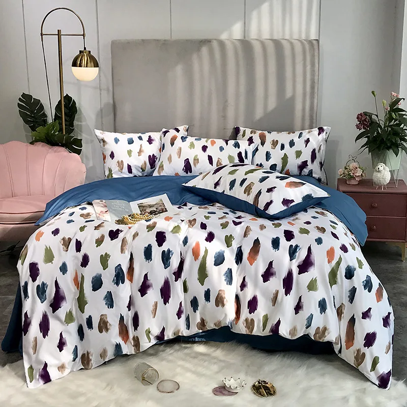 BBSET набор пододеяльников с принтом в виде пятен наволочка простыня простой