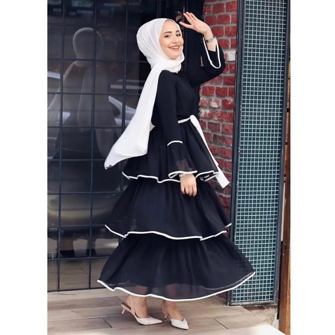 WEPBEL женское мусульманское платье abaya арабское с оборками модное повседневное