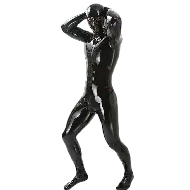 Сексуальное блестящее боди для мужчин полностью закрывающее из полиуретана и