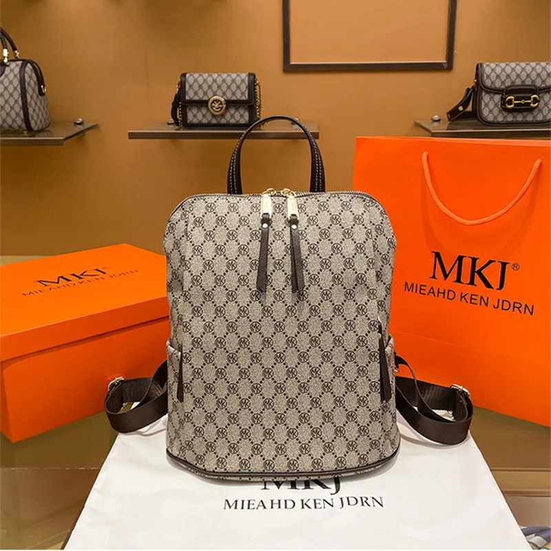 

100% натуральная кожа сумка с буквенным принтом роскошный бренд Модный Универсальный вместительный рюкзак из мягкой кожи для путешествий