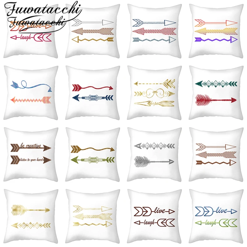 

Fuwatacchi Abstract Arrow Print Cushion Cover Geometric Decorative Pilowcases for Home Sofa Chair Decor Pillow Cover 45*45cm New