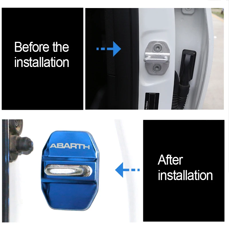 4 шт. отделка дверного замка защитный чехол с эмблемой для Fiat abarth 500 500L 500X Viaggio Ottimo