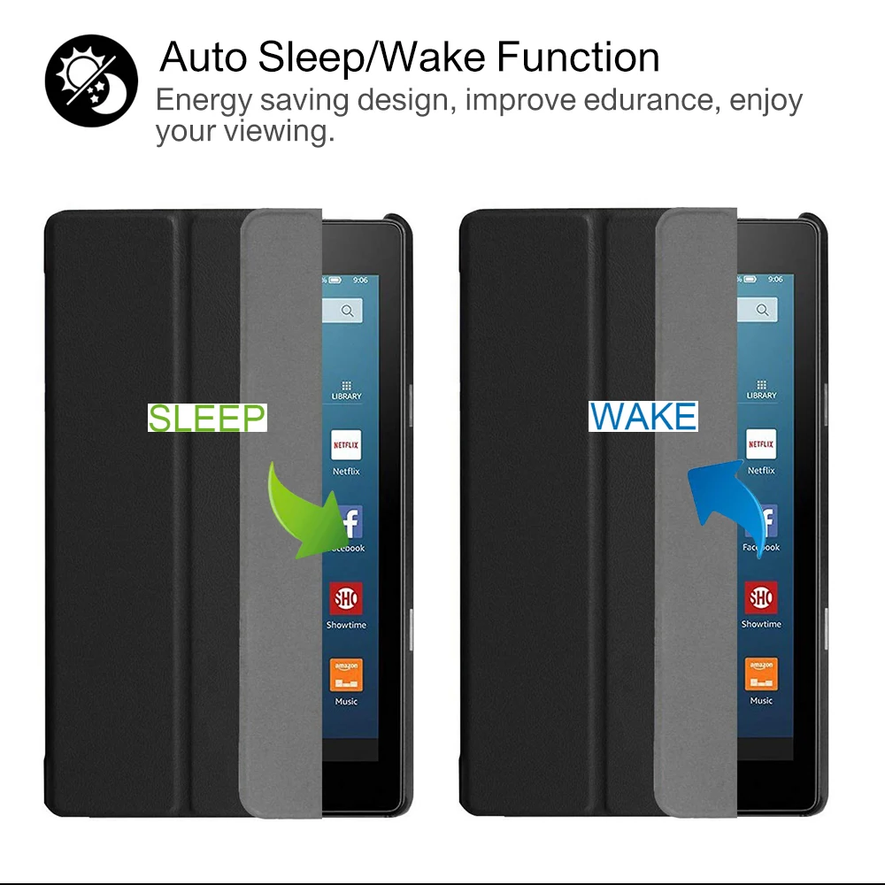 Чехол из искусственной кожи для amazon 2017 выпуска всех новых планшетов Fire 8 с Alexa &quotHD