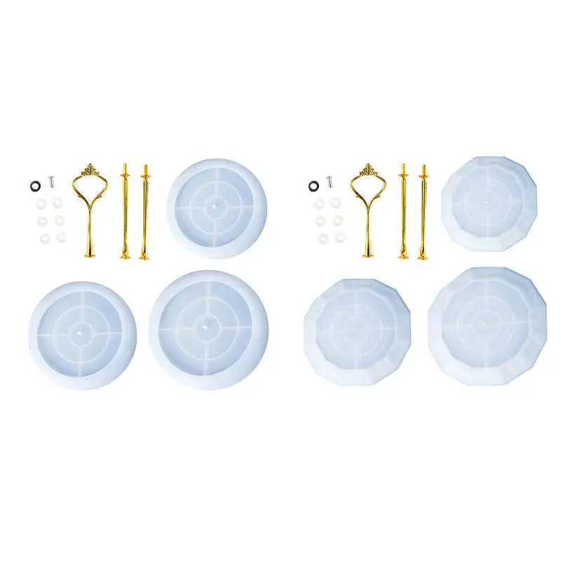 

1 Set Crystal Epoxy Resin Mold Three-layer 3D Fruit Tray Casting Silicone Mould