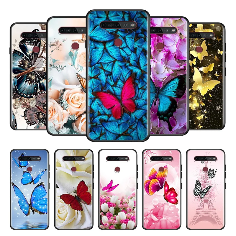 

Colorful butterfly flower For LG G8 V30 V35 V40 V50 V60 Q60 K40S K50S K41S K51S K61 K71 K22 ThinQ 5G Phone Case