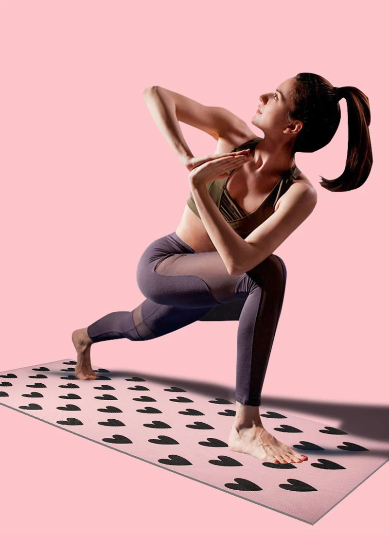 Heart Printed Yoga Mat Double-sided Non-slip Wear-resistant INS HOT Cute Fitness for Gils Pilate Mats 6MM Exersize Blanket |