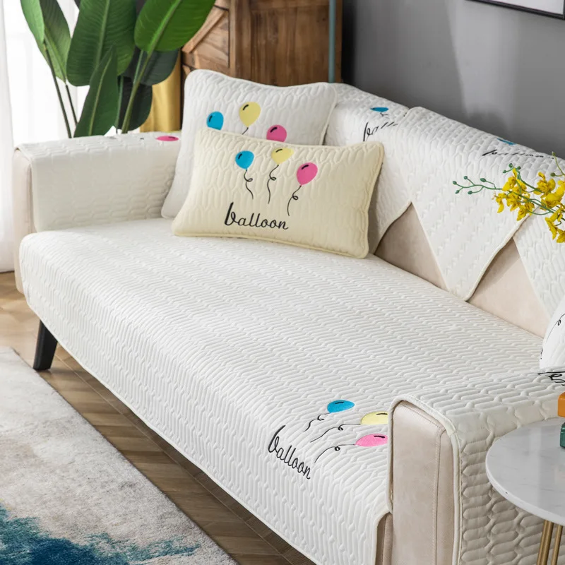 

Blue Sofa Cover Thick Non-Slip Mat Cover Sofa Color Balloon fresh Style Sofa Sheet Spring Autumn Furniture Living Room Pillowbag