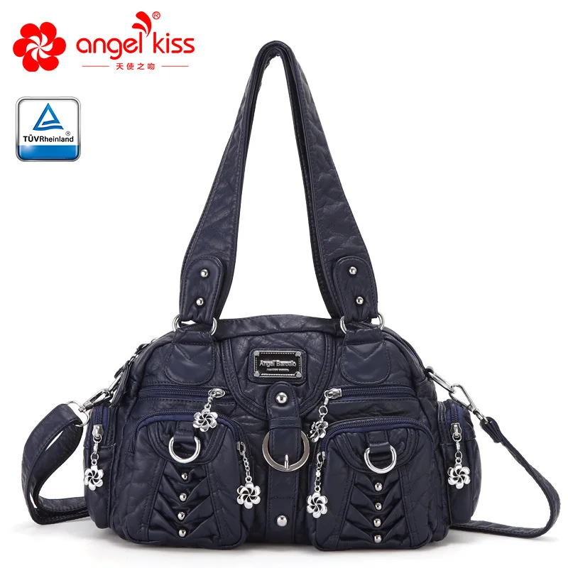 Модные женские сумки Angelkiss из мытой искусственной кожи Женская нежная