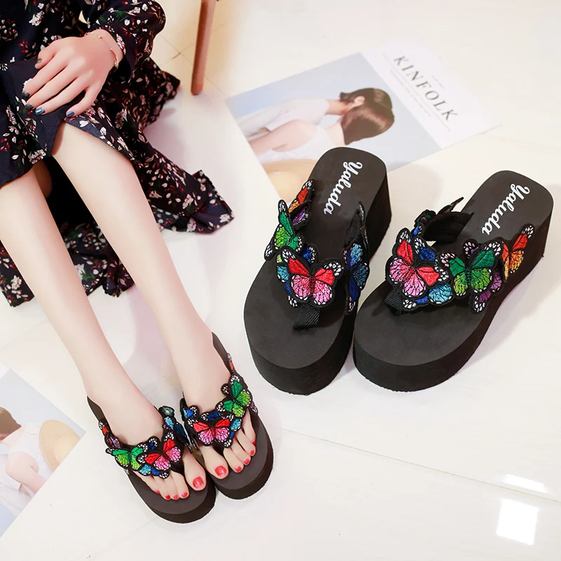 Sandalias mujer Тапочки Женские Вьетнамки Сандалии Модная обувь на танкетке Обувь