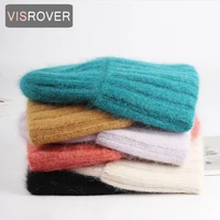 visrover 6 colors lurex rabbit fur beanies winter hat for woman wool with lurex woman autumn warm skullies gift wholesales