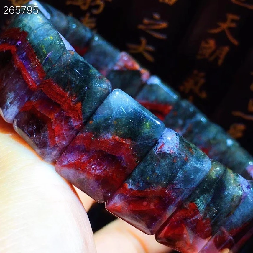 

Genuine Natural Auralite 23 Red Purple Cacoxenite Bracelet Canada Women Rectangle Beads 19.4x11.8x7.2mm Gold Rutilated AAAAAA