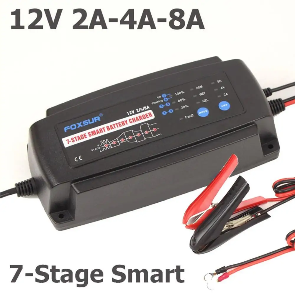 12v 2a 4a 8a 7 ми сегментный салона автомобиля Батарея Зарядное устройство зарядки