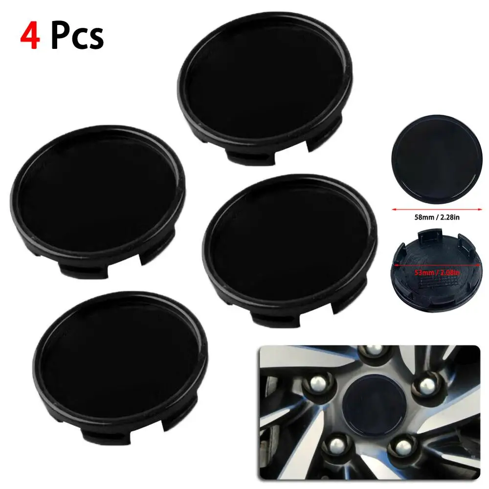 

4PCS 58mm 53mm Car Wheel Center Hub Caps ABS Plastic Auto Wheel Dust-proof Hubcap Cover Car Tire Centre Decorative Cover Kit