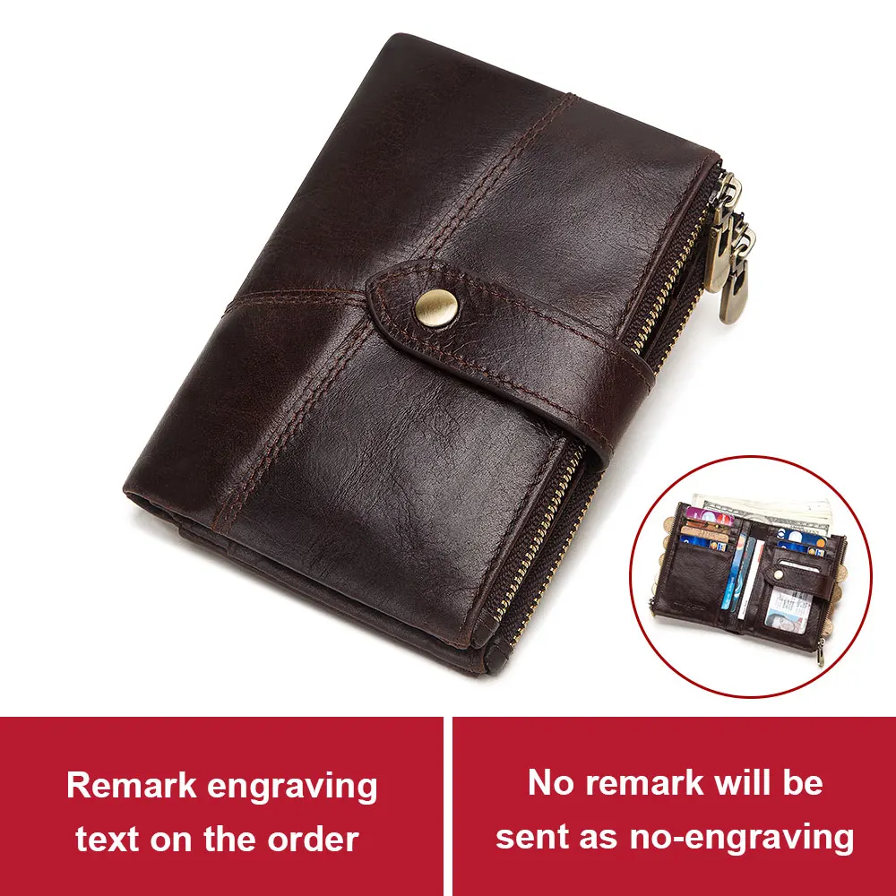 Coffee M KAVIS RFID гравировка Rfid кошелек из натуральной кожи мужские кошельки Crazy Horse портмоне Короткий Мужской кошелек мини кошелек - Цвет: Coffee M