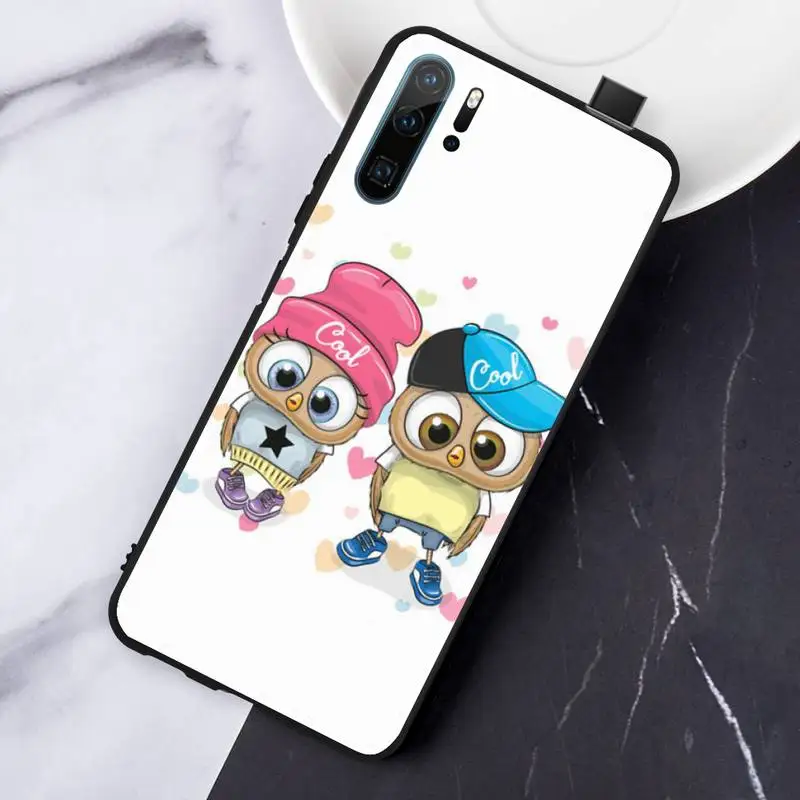 

Cute Owl Lover Cartoon animal Phone Case For Huawei honor Mate P 10 20 30 40 i 9 8 pro x Lite smart 2019 nova 5t