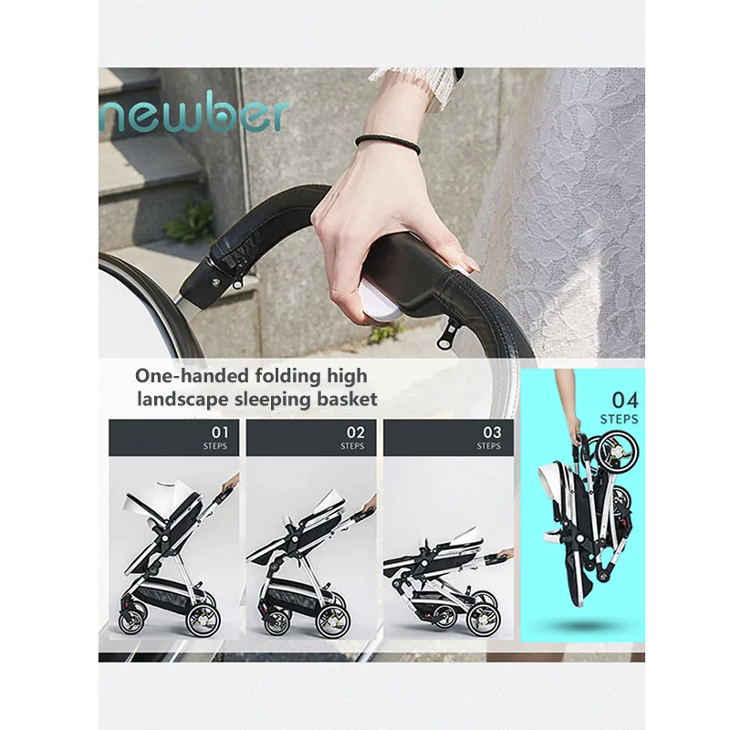 Коляска для новорожденных 2 в 1 с высокой посадкой легко складывается | Мать и